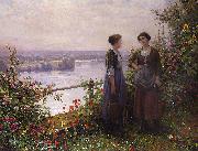 Daniel Ridgeway Knight Sur la Terrasse oil painting